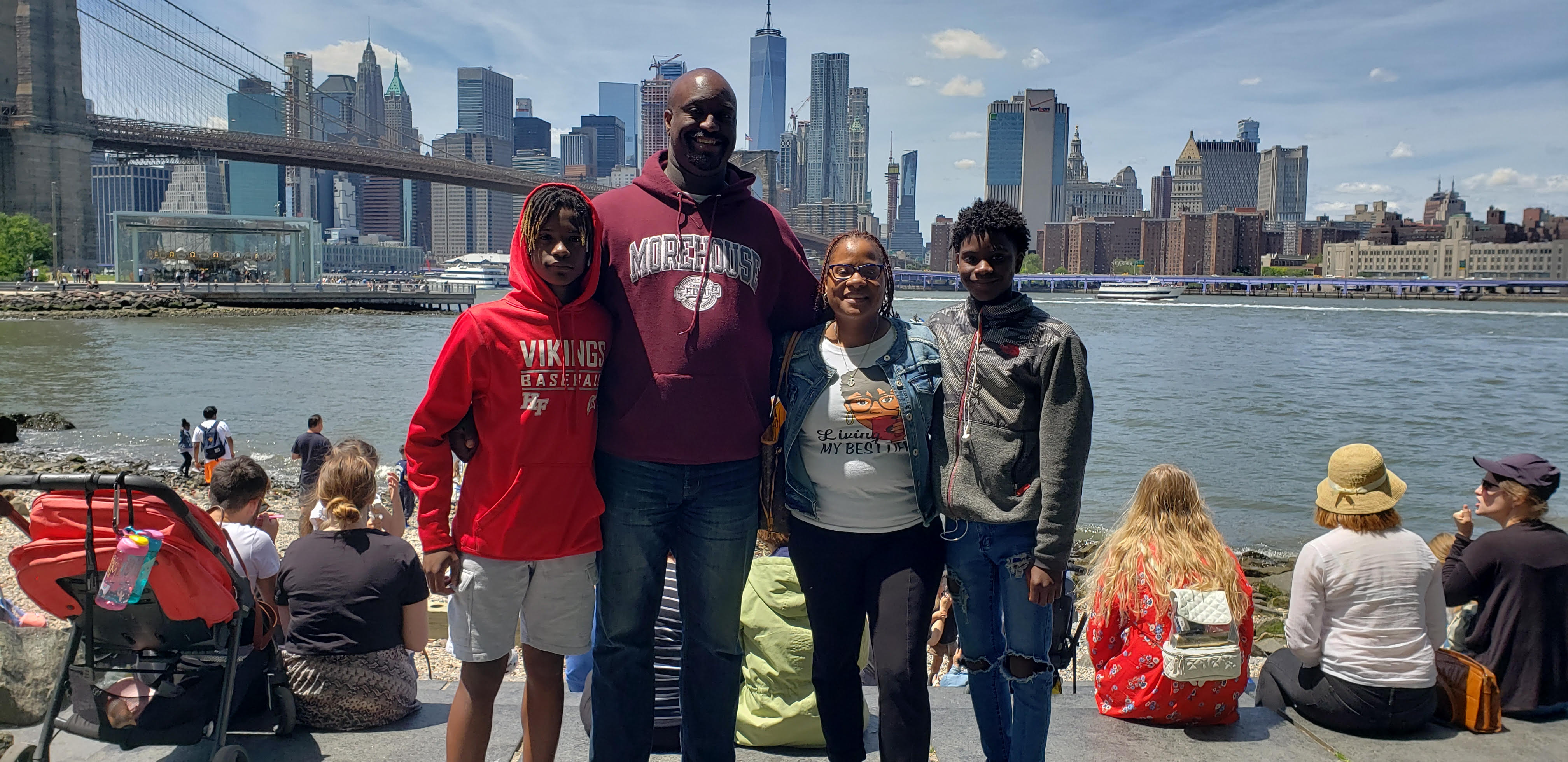 Jaden Jackson with his family on the Brooklyn recording trip
