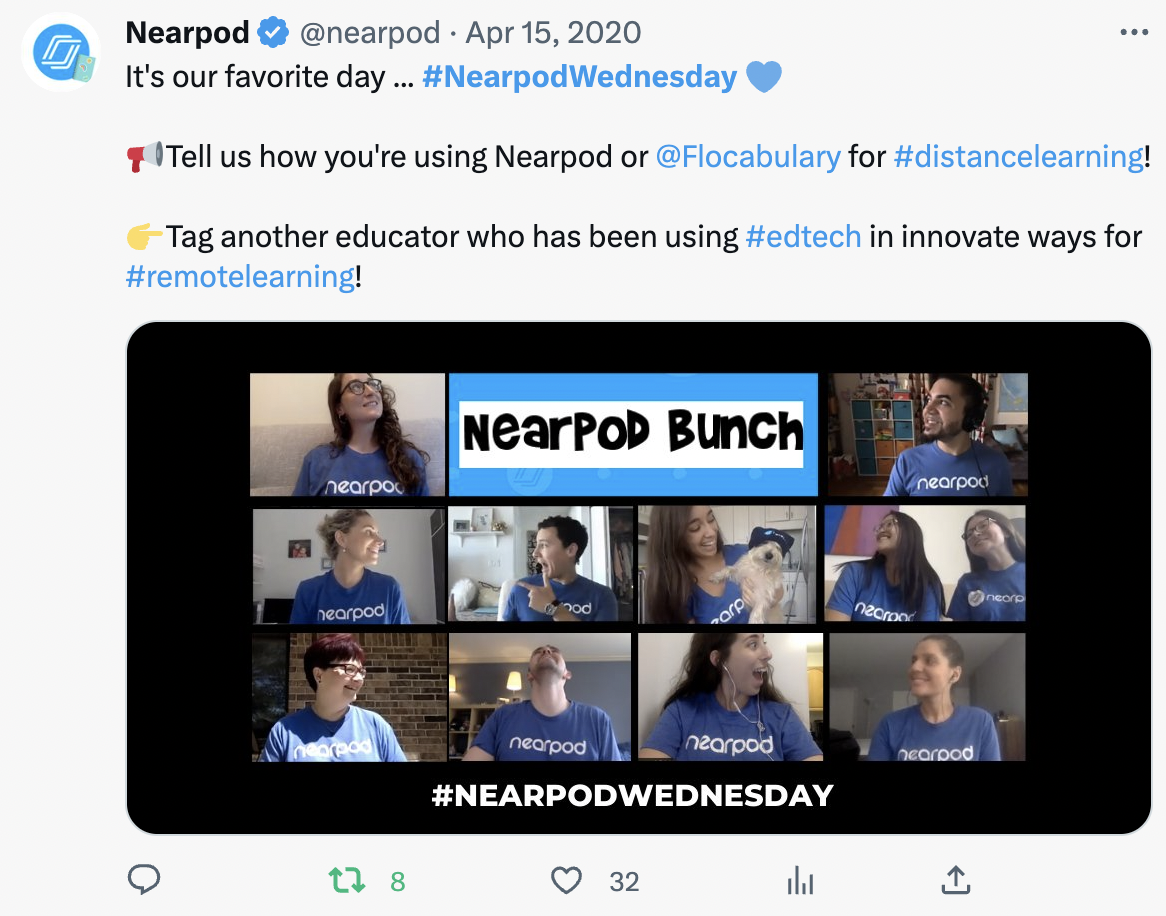 #NearpodWednesday — a weekly drumbeat that kept the community showing up.